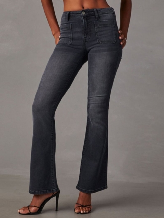 Jeans For Kvinner Mote Blusset Polyester