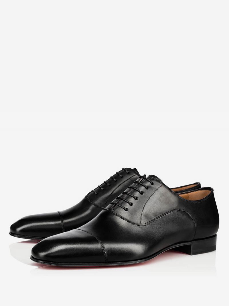 Balckkjole For Menn Oxford Wedding Square Toe Sko