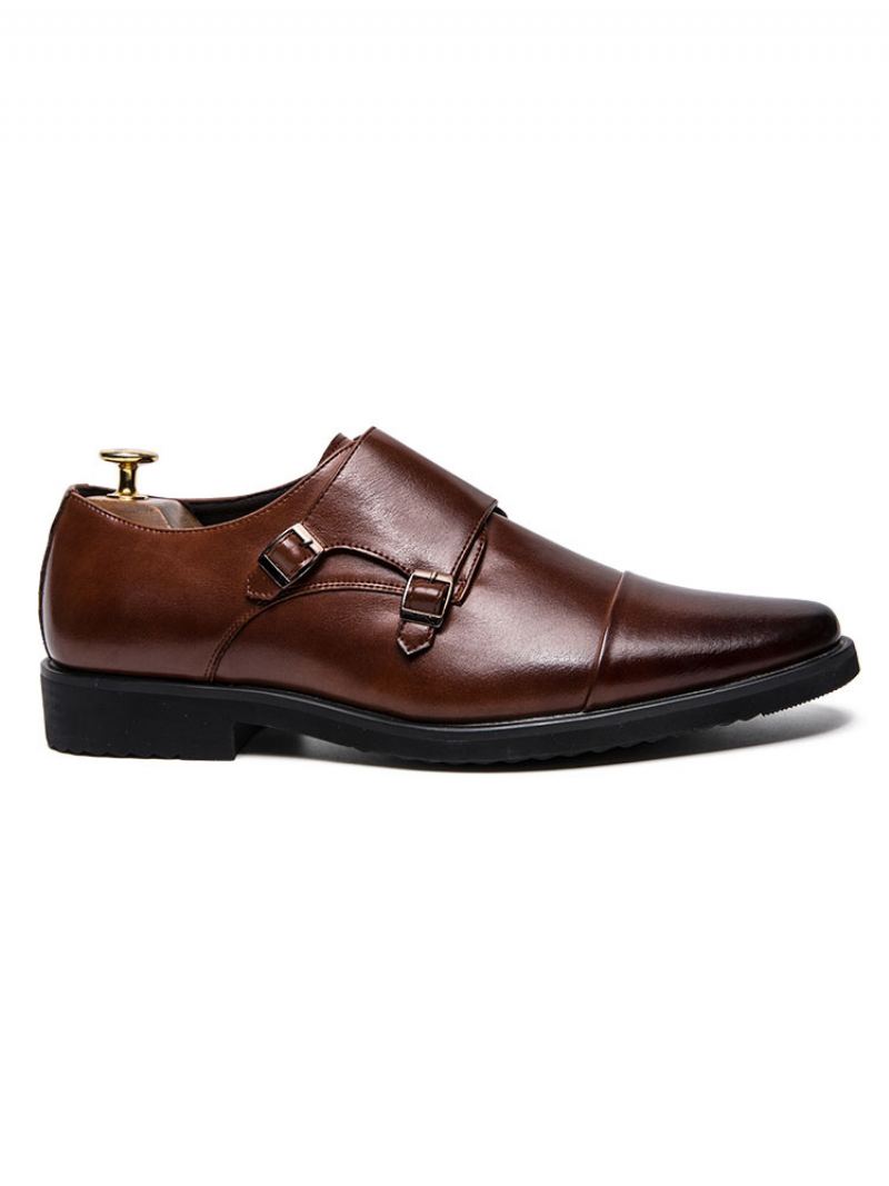 Herre Monk Strap Dress Sko - Kaffe Brun