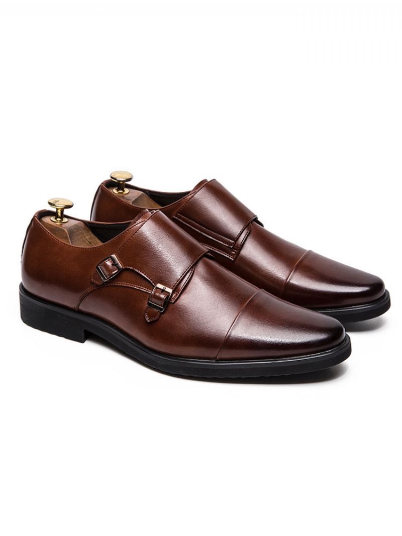 Herre Monk Strap Dress Sko - Kaffe Brun