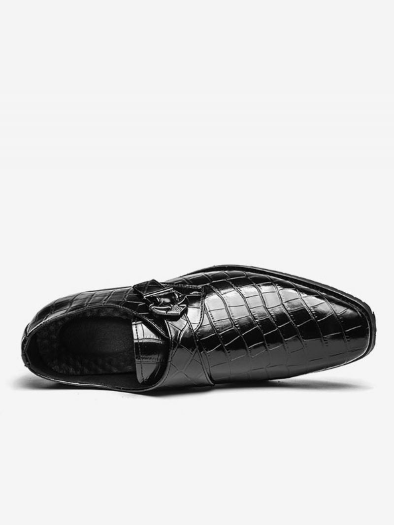 Kjole Sko For Menn Moderne Rund Toe Slip-on Pu Lær - Sort