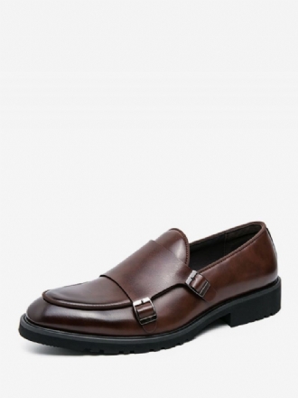 Kjolesko For Menn Moderne Rund Toe Monk Strap Slip On Sko