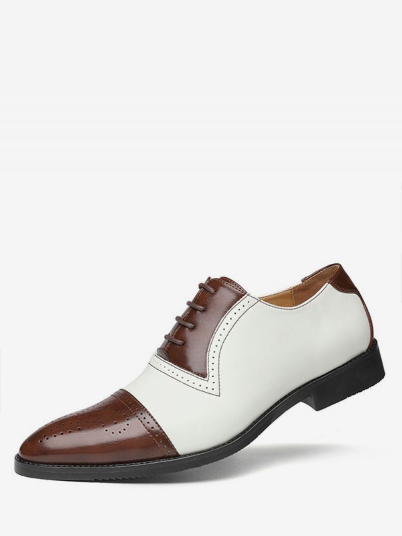 Menns Cap Toe Brogue Oxfords Brudekjole Oxford Formelle Sko Hvit