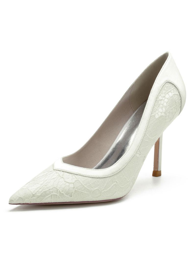 Brudesko For Kvinner Blonder Stiletto Heel Pumps - Elfenben