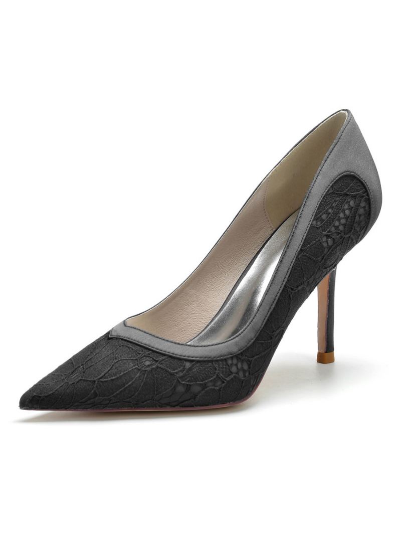 Brudesko For Kvinner Blonder Stiletto Heel Pumps - Sort