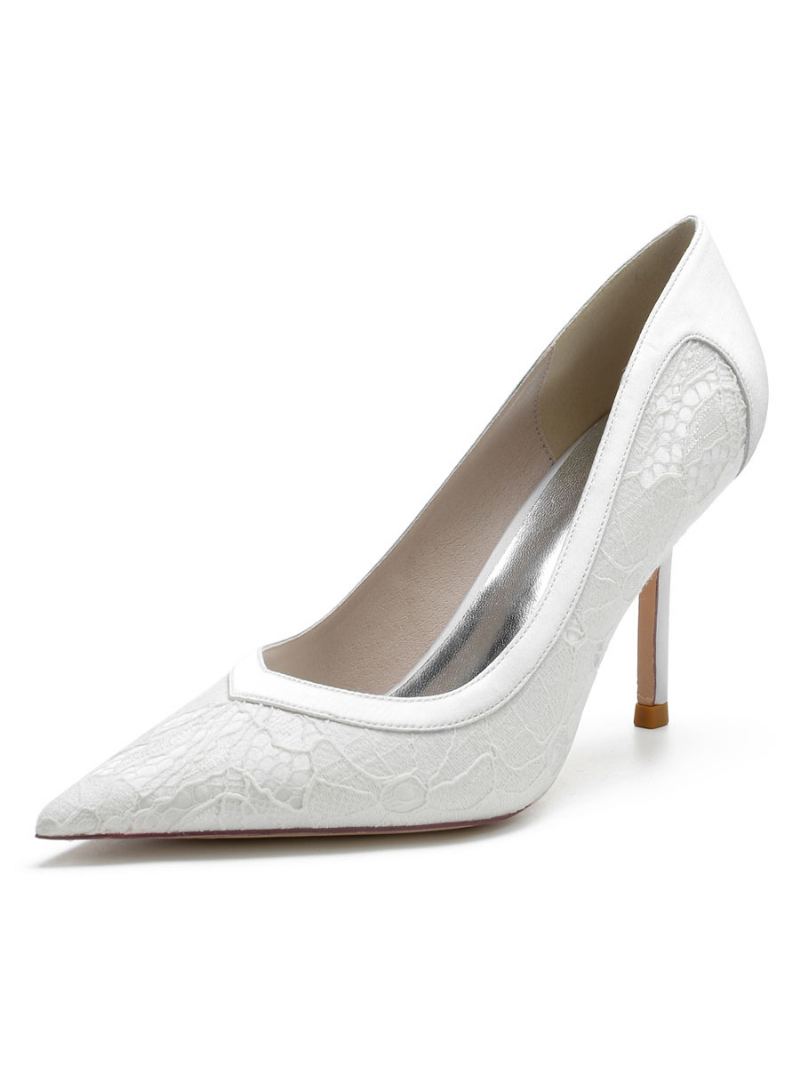 Brudesko For Kvinner Blonder Stiletto Heel Pumps - Hvit