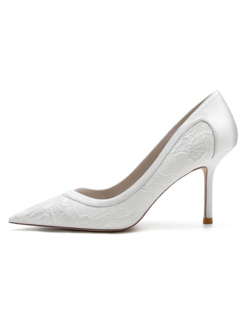 Brudesko For Kvinner Blonder Stiletto Heel Pumps - Hvit