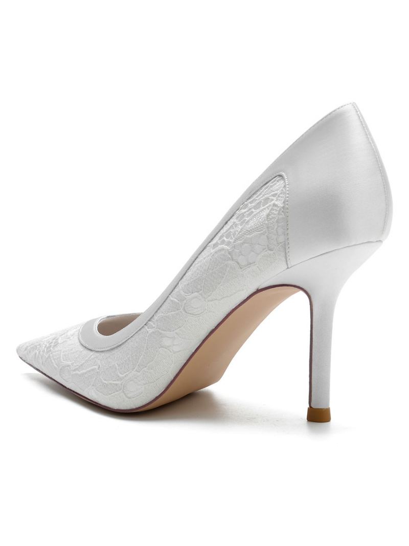 Brudesko For Kvinner Blonder Stiletto Heel Pumps - Hvit