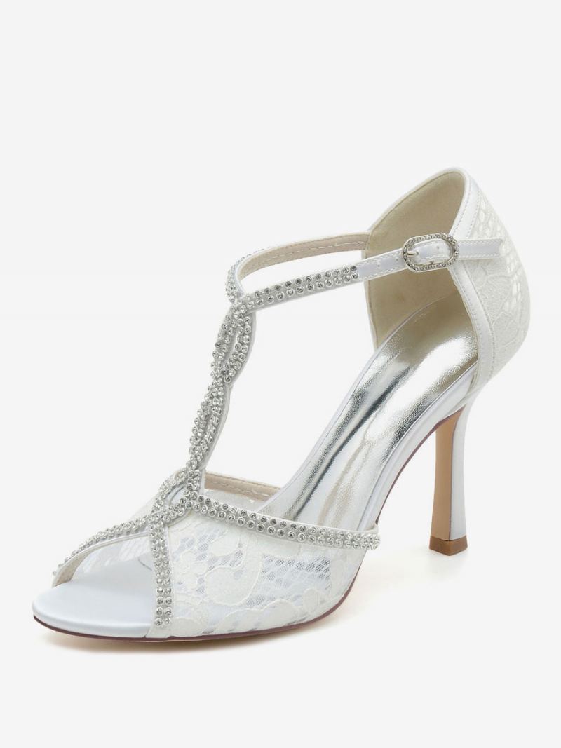 Brudesko For Kvinner Rhinestones Blonder Peep Toe Stiletthæl