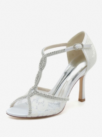 Brudesko For Kvinner Rhinestones Blonder Peep Toe Stiletthæl