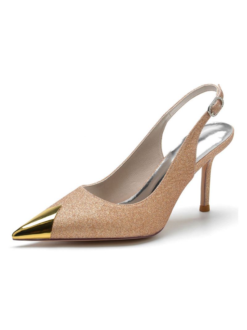 Bryllupssko For Kvinner Slingback Stiletthæl Brude Pumps - Champagne