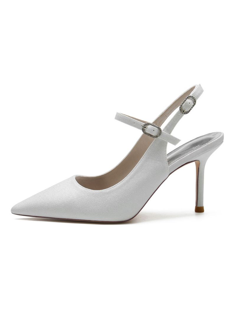 Bryllupssko For Kvinner Slingback Stiletto Heel Pumps - Hvit