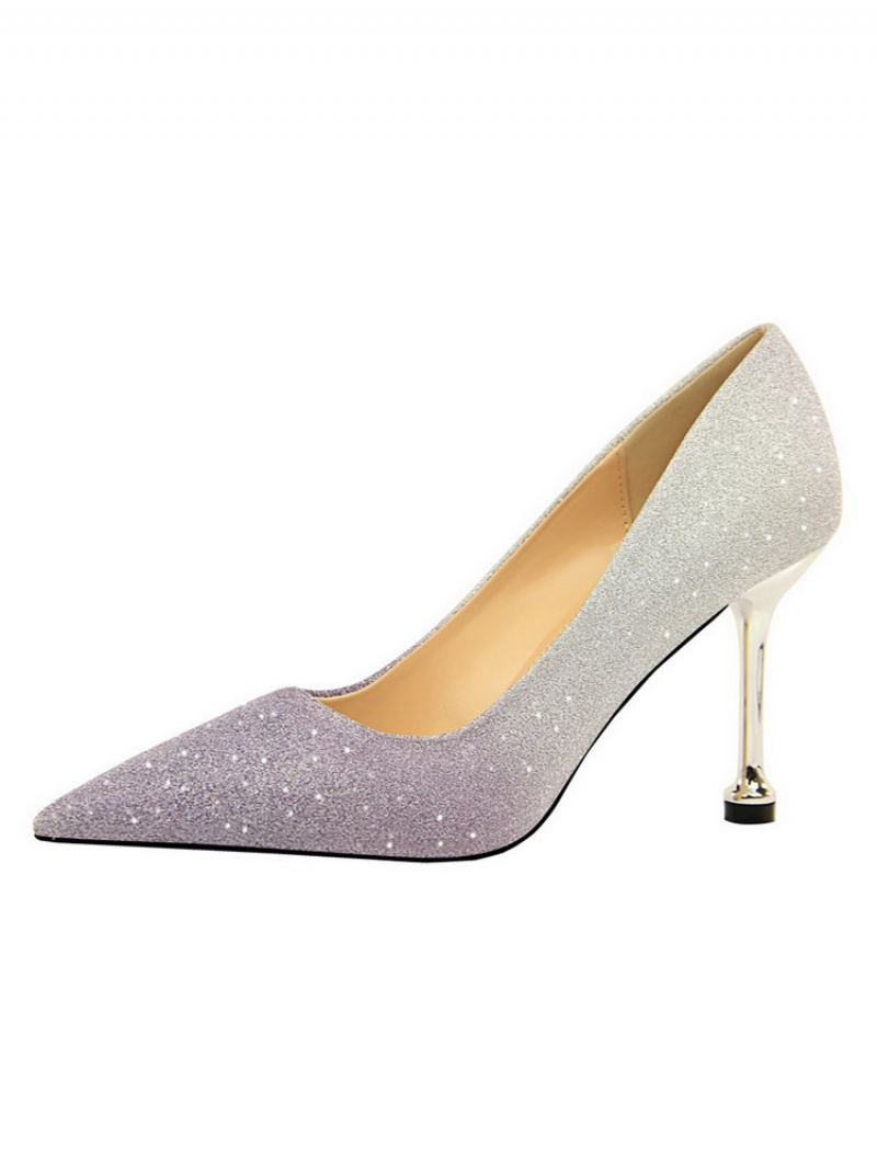 Dame Glitter Stiletto Heel Pumps Evening Prom Sko