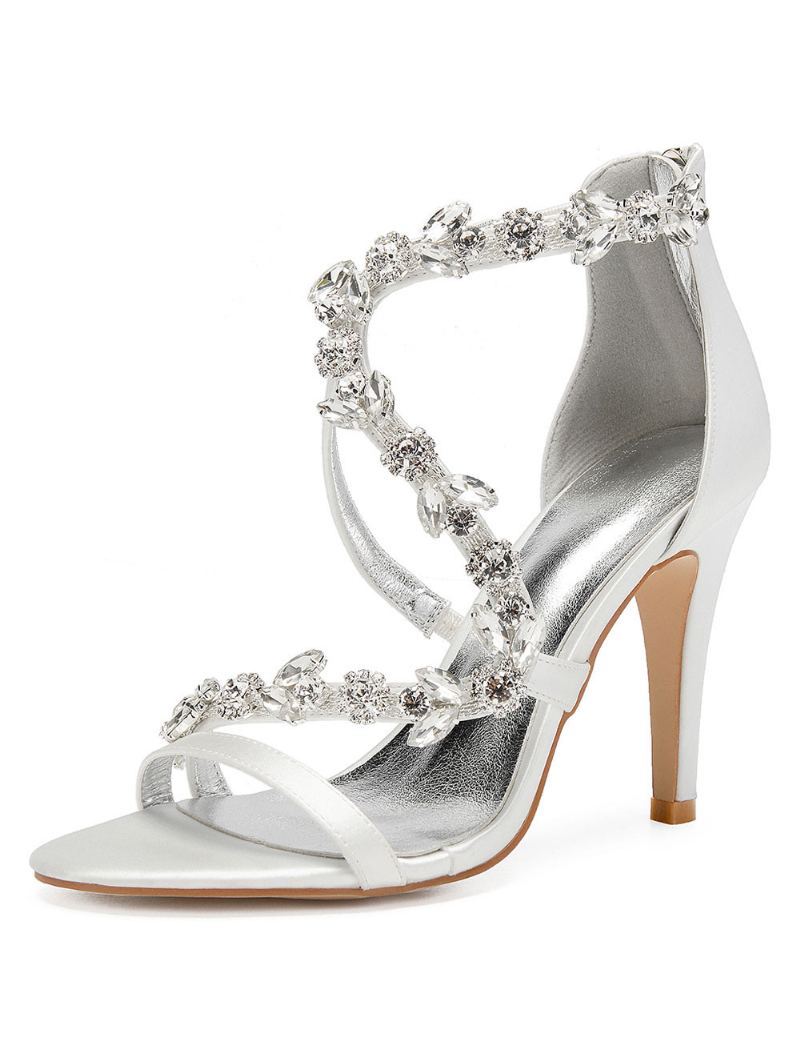 Dame Rhinestone Stropper Stiletthæl Brudesandaler