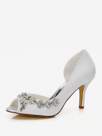 Dame Rhinestones Dorsay Bridal Pumps