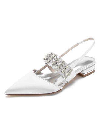 Dame Rhinestones Slingback Brudeleiligheter I Sateng