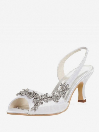 Dame Rhinestones Slingback Wedding Pumps