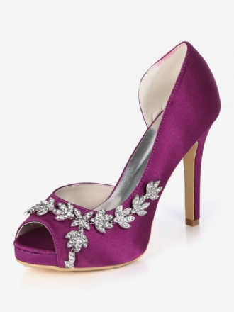 Dorsay Bridal Pumps For Kvinner Med Rhinestones