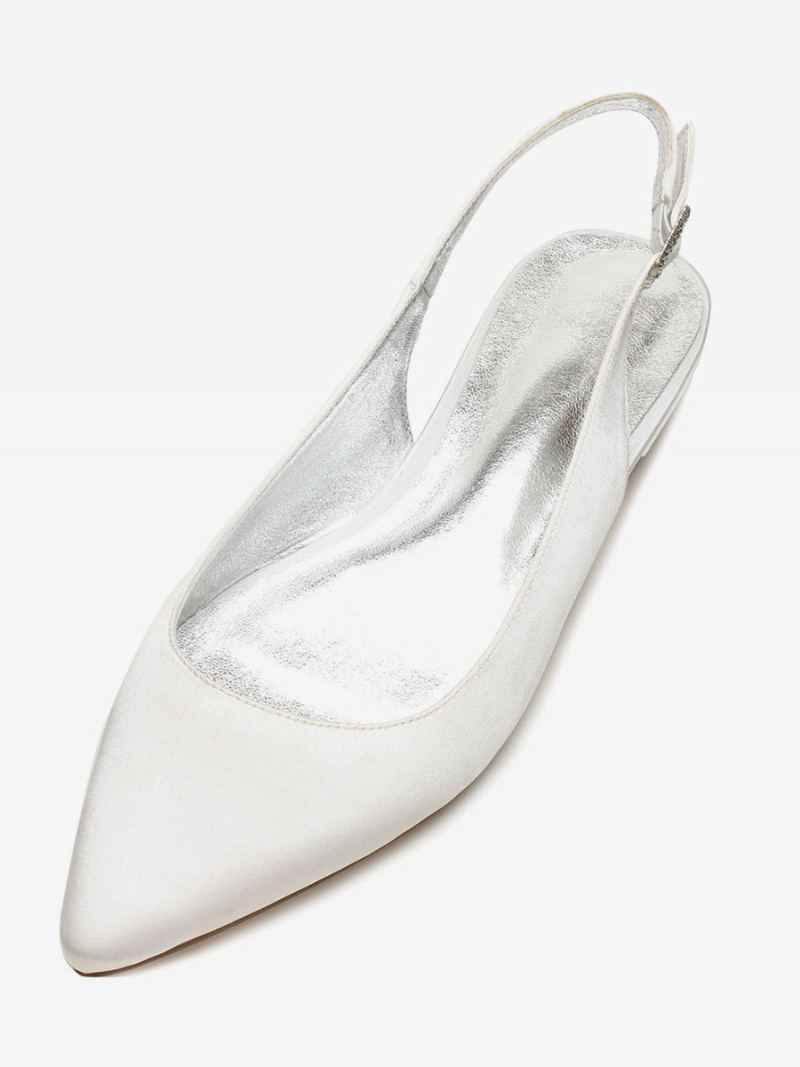 Flat Slingback Bryllupssko For Kvinner - Elfenben