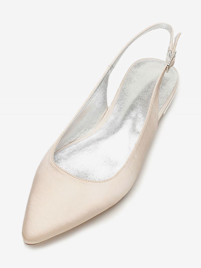 Flat Slingback Bryllupssko For Kvinner - Champagne