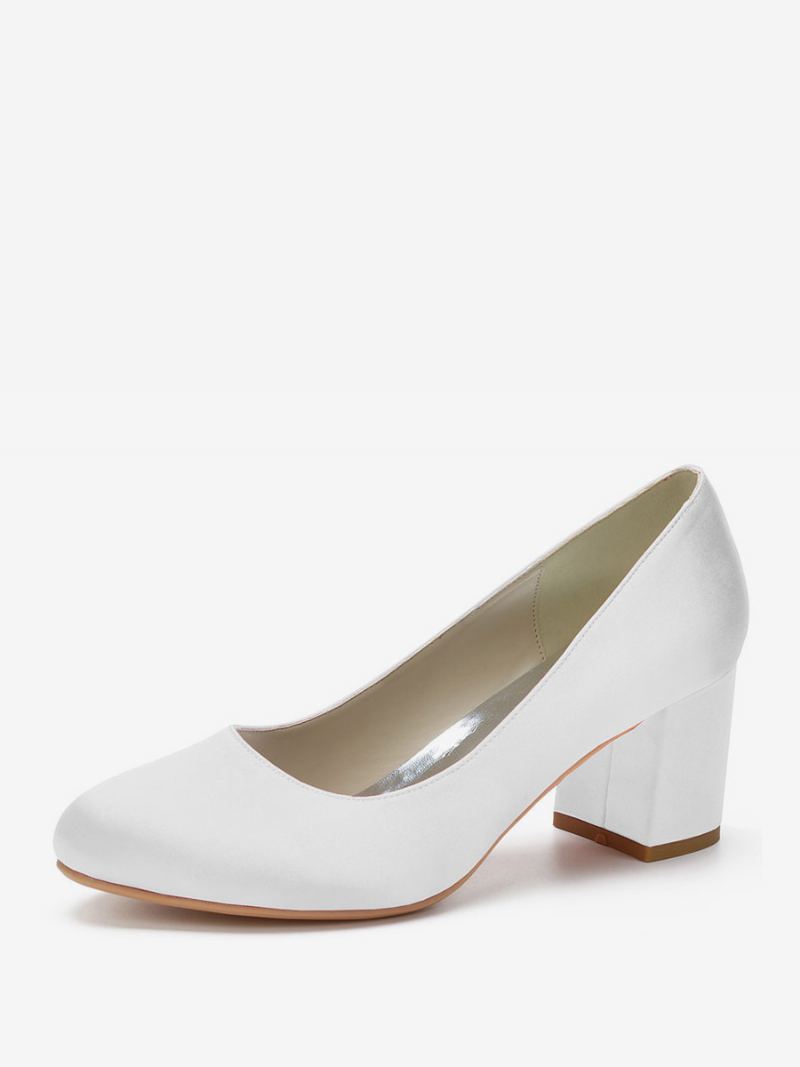 Kvinners Brude Pumps Block Heel Rund Toe