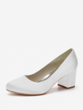 Kvinners Brude Pumps Block Heel Rund Toe