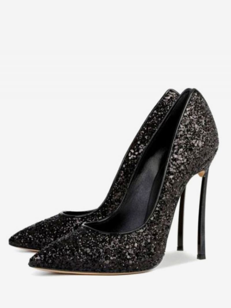 Kvinners Glitter Høyhælte Pumps Evening Heels Prom Sko