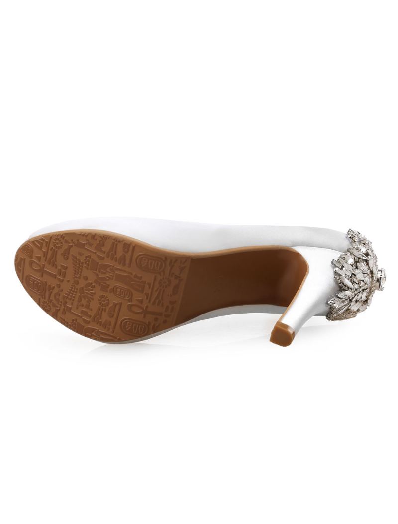 Peep Toe Bridal Pumps For Kvinner - Hvit