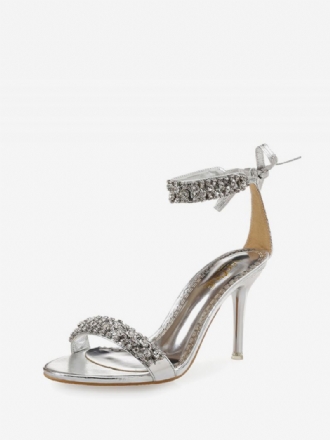 Dame Rhinestones Ankel Stropp Stiletthæl Kjole Sandaler