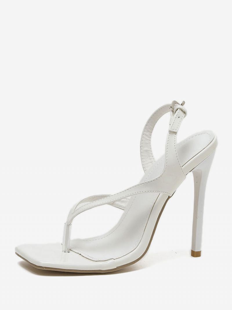 Damesandaler Med Slingback Thong Style Stiletto Prom Hælsandaler - Hvit