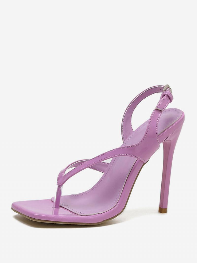 Damesandaler Med Slingback Thong Style Stiletto Prom Hælsandaler - Fuchsia Rosa