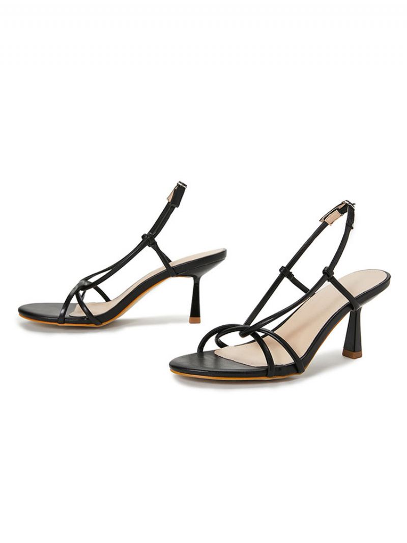 Strappy Slingback Low Prom Hæl Sandaler For Kvinner