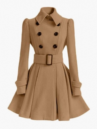 Trench Coat For Dame Wrap Jacket Peacoat Spring Yttertøy