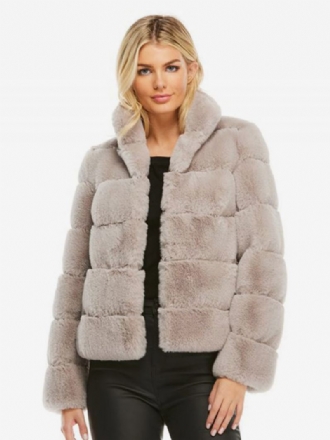 Faux Fur Coats Rose Langermet Dame Coat