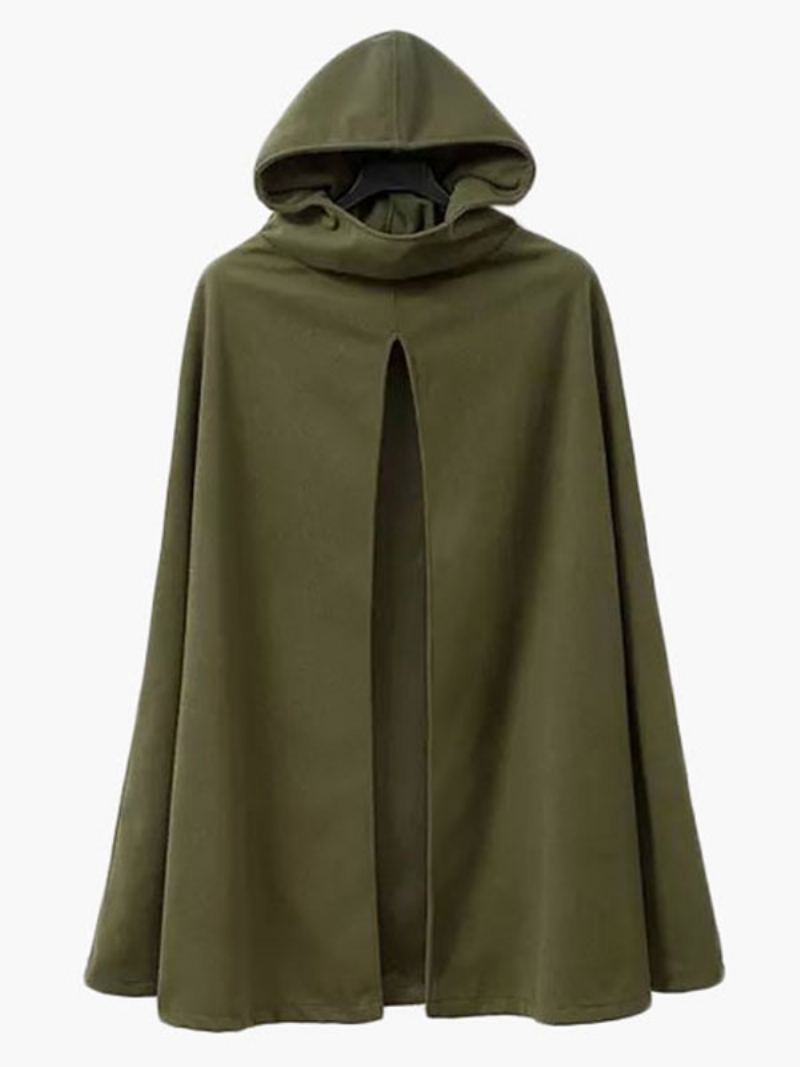 Dame Kåpe Cape Hettegenser Jakke Poncho - Hunter Green