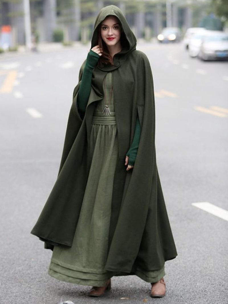 Dame Poncho Hette Hunter Green Oversized Cape