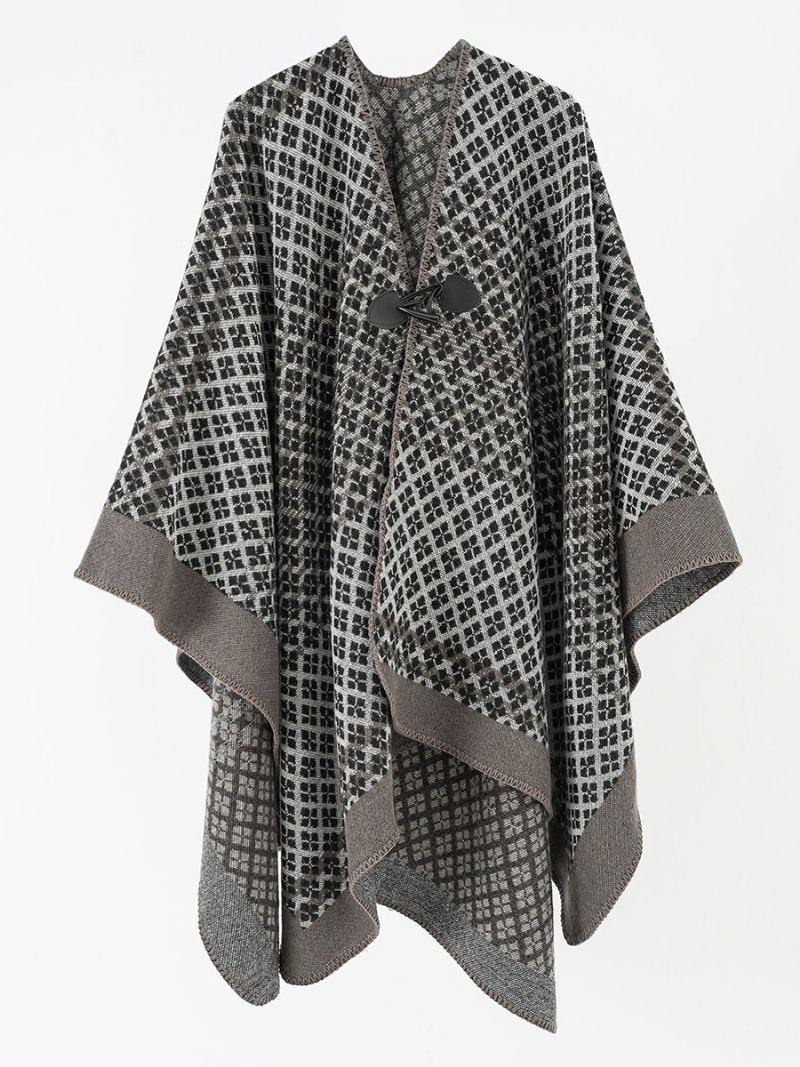 Dametrykt Cape Toggle Closure Daily Casual Poncho