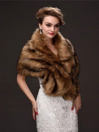 Faux Fur Wrap Dame Sjal Bryllups Wraps