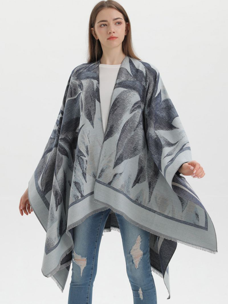 Kvinner Cape Classic Floral Printed Oversized Casual Daily Poncho