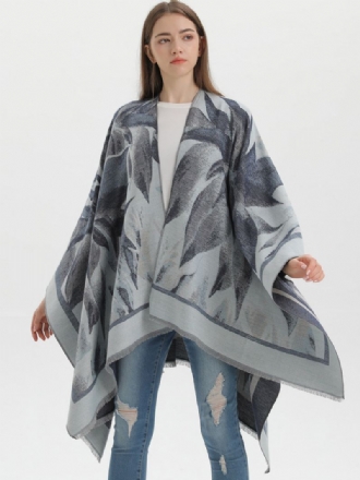 Kvinner Cape Classic Floral Printed Oversized Casual Daily Poncho