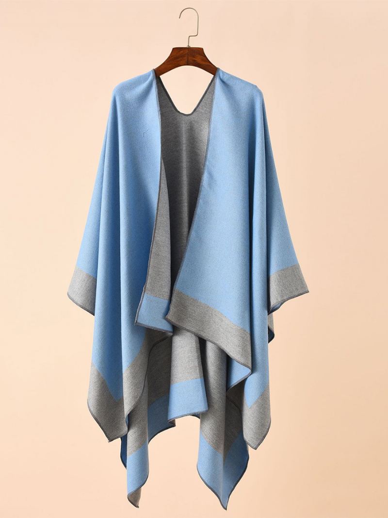 Kvinners Fargeblokk Poncho Daily Casual Cape