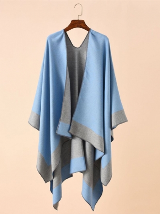 Kvinners Fargeblokk Poncho Daily Casual Cape