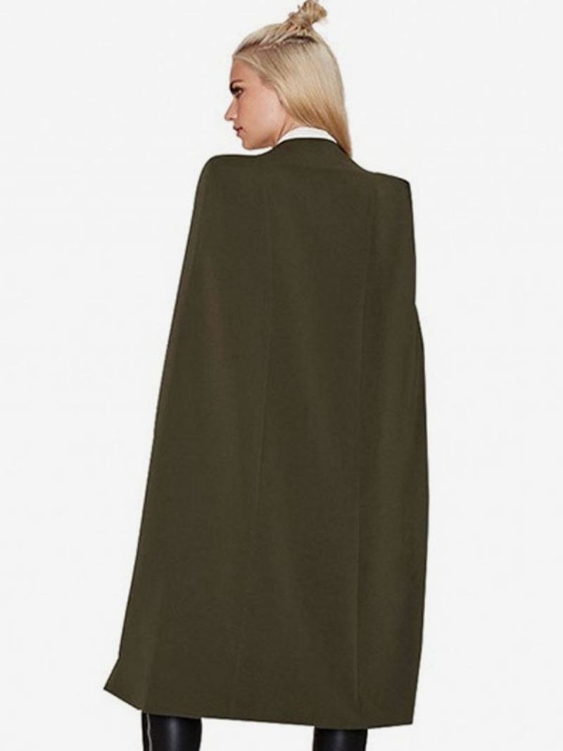 Poncho For Kvinner V-hals Batwing Stretch Split Front Cape - Hunter Green