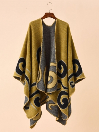 Poncho Med Trykt Daglig Casual Chic Cape For Kvinner