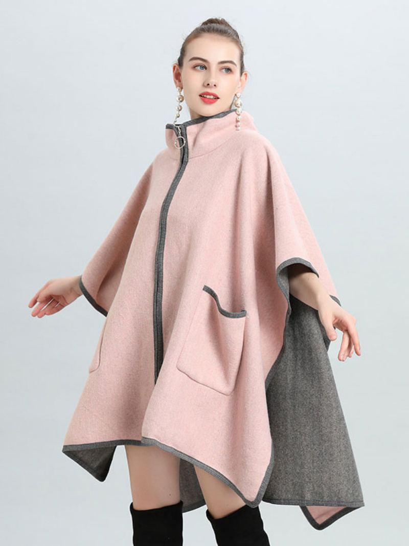 Ponchokåpe For Kvinner Oversized Cape Spring Yttertøy 2024 - Rosa