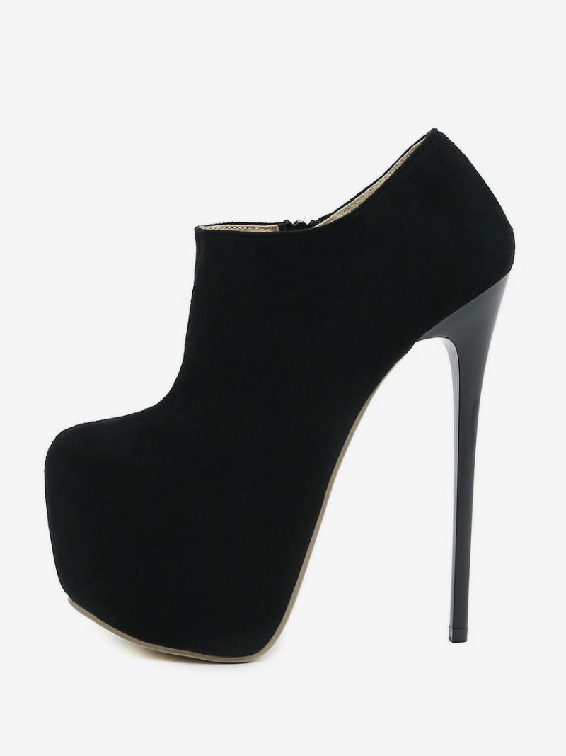 Sexy Høye Hæler For Kvinner Stiletthæl Micro Suede Øvre Pumps - Svart