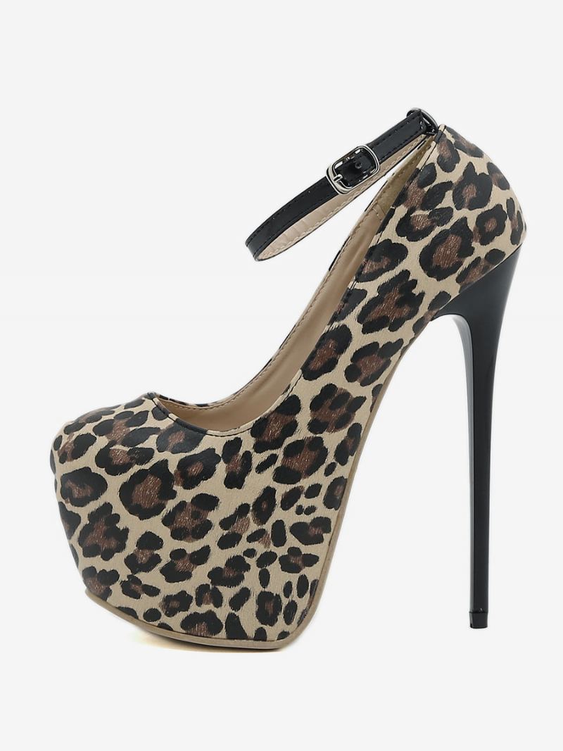 Sexy Høye Hæler For Kvinner Stiletthæl Pu-skinn Pumper Inn - Leopard