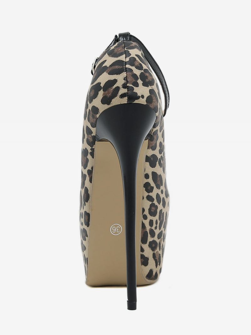 Sexy Høye Hæler For Kvinner Stiletthæl Pu-skinn Pumper Inn - Leopard