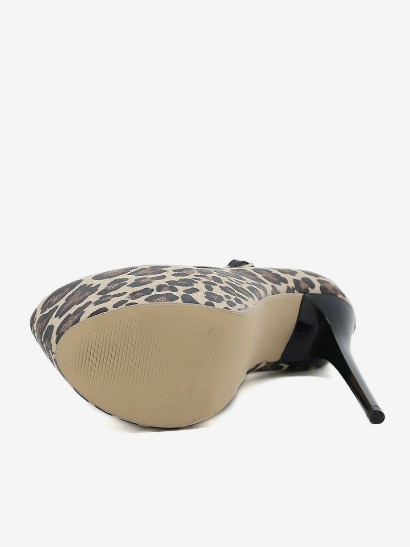 Sexy Høye Hæler For Kvinner Stiletthæl Pu-skinn Pumper Inn - Leopard