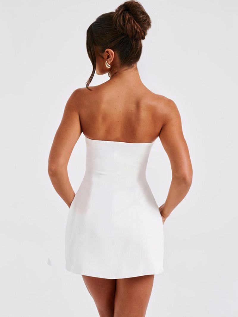 Kvinne Sorte Bodycon-kjoler Off The Shoulder Backless Party Mini-kjoler - Hvit